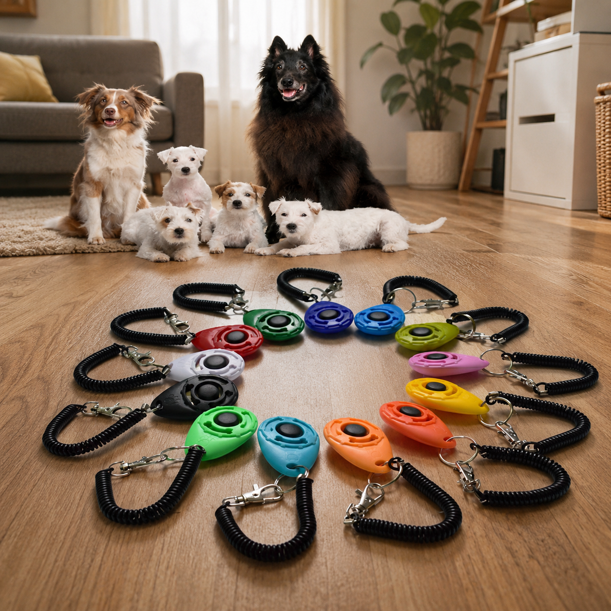 Adjustable Dog Training Clicker with Keychain Strap