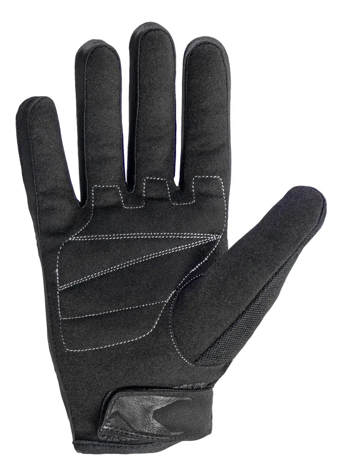 Luva Texx New Strike preta com reforço antiderrapante na palma e fecho em velcro ajustável.