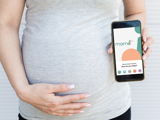 pregnant woman holding mamalift