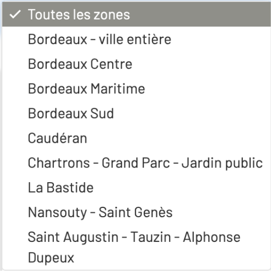 capture d ecran du zoning possible sur une plateforme de budget participatif