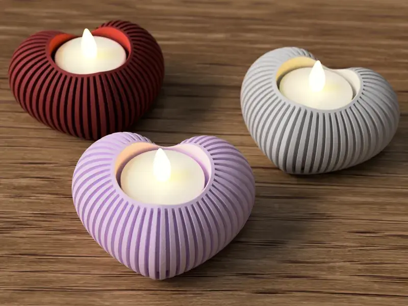 Heart Tealight Holder – 3D-gedrucktes Produkt von Philaments