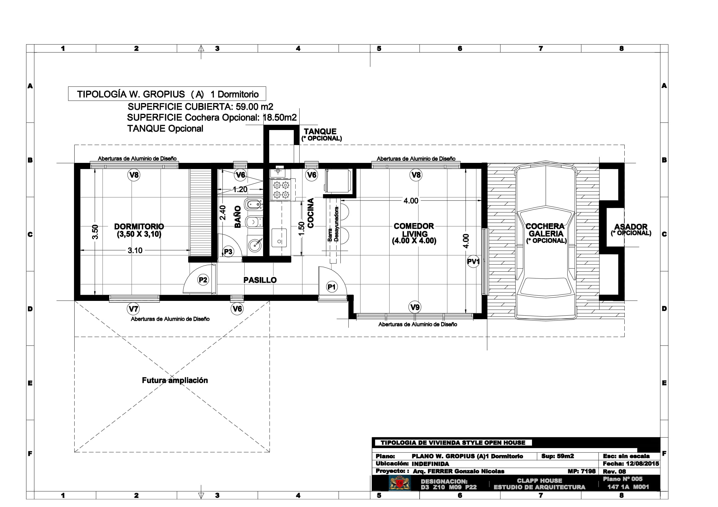 GROPIUS 59m2 de 1 Dorm.