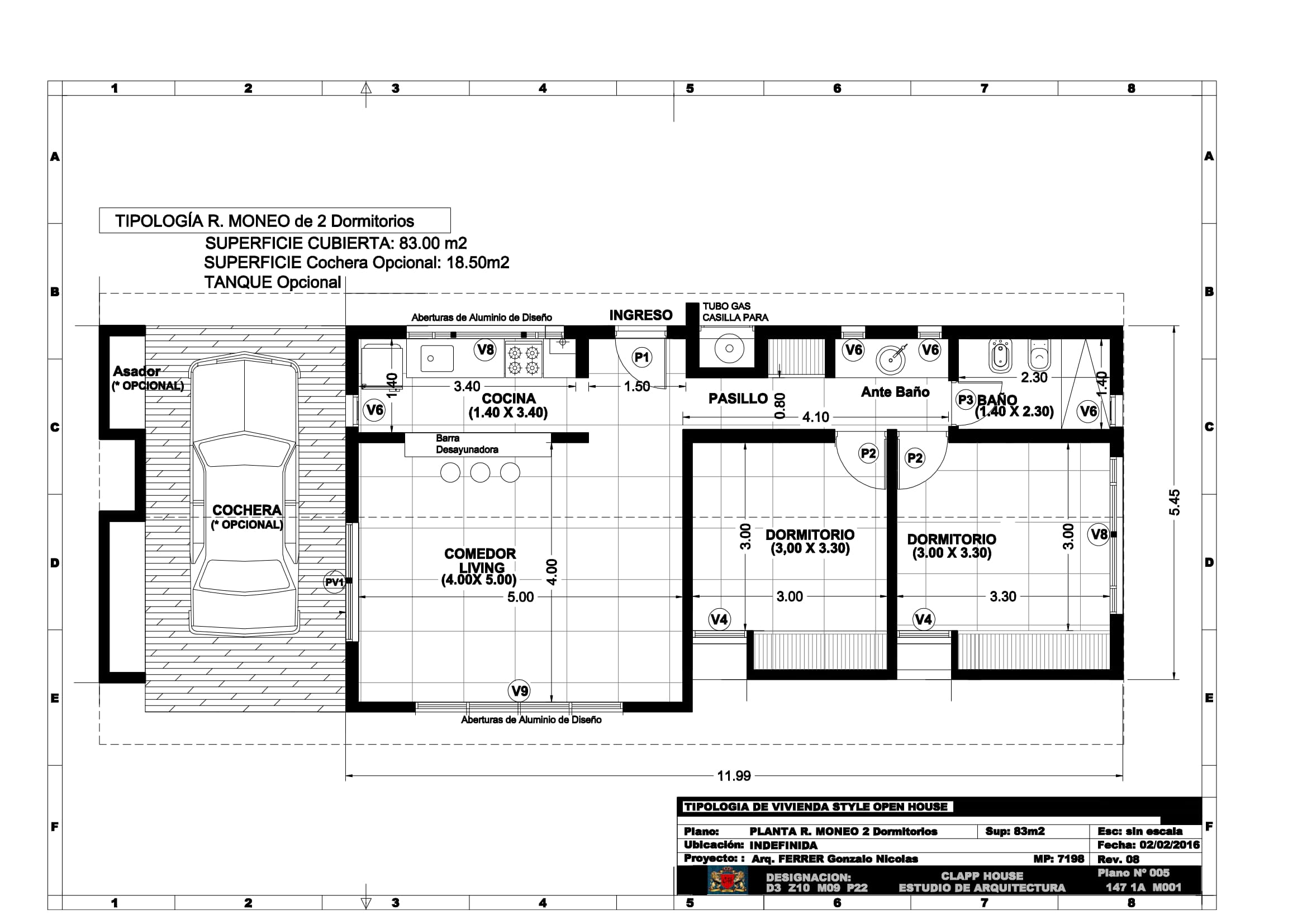 RAFAEL MONEO 83m2 de 2 Dormitorios