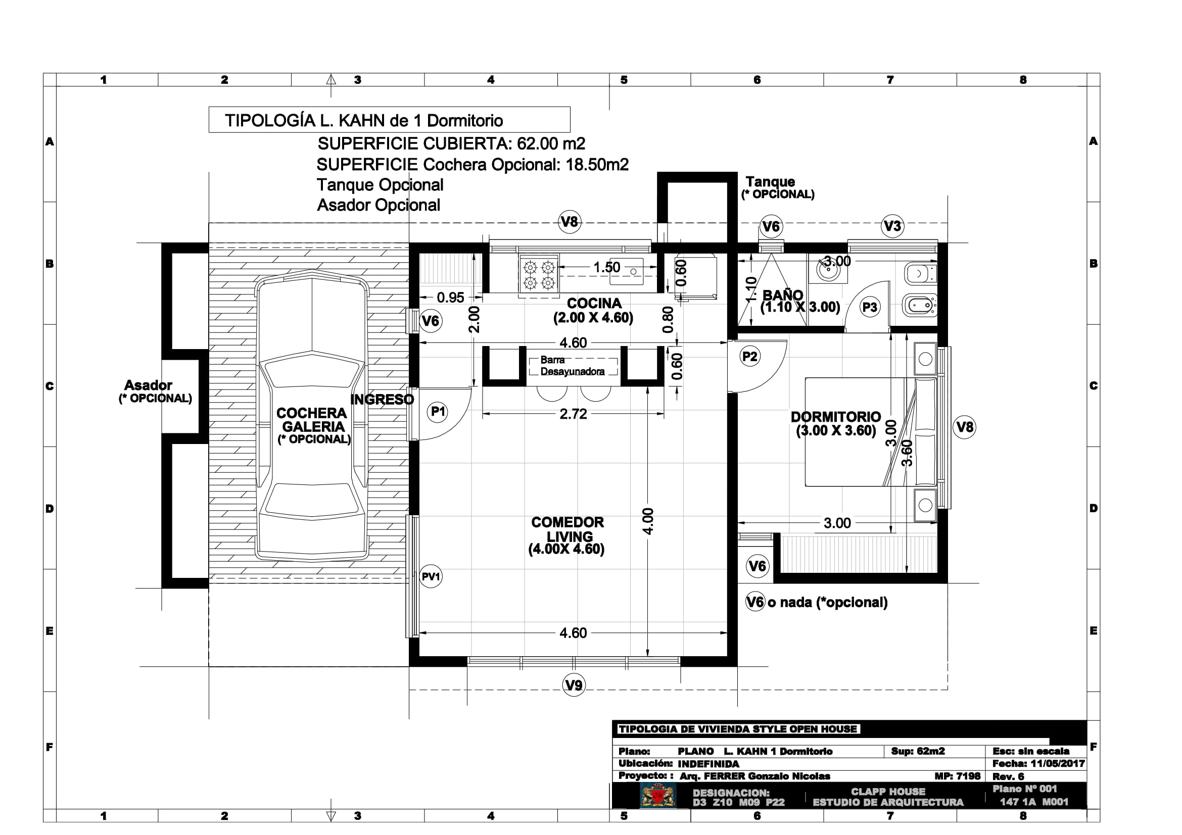 LUIS KAHN 62m2 de 1 Dorm.