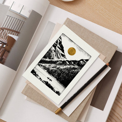 Wall Art Card Forest Canoe Kayak Lake