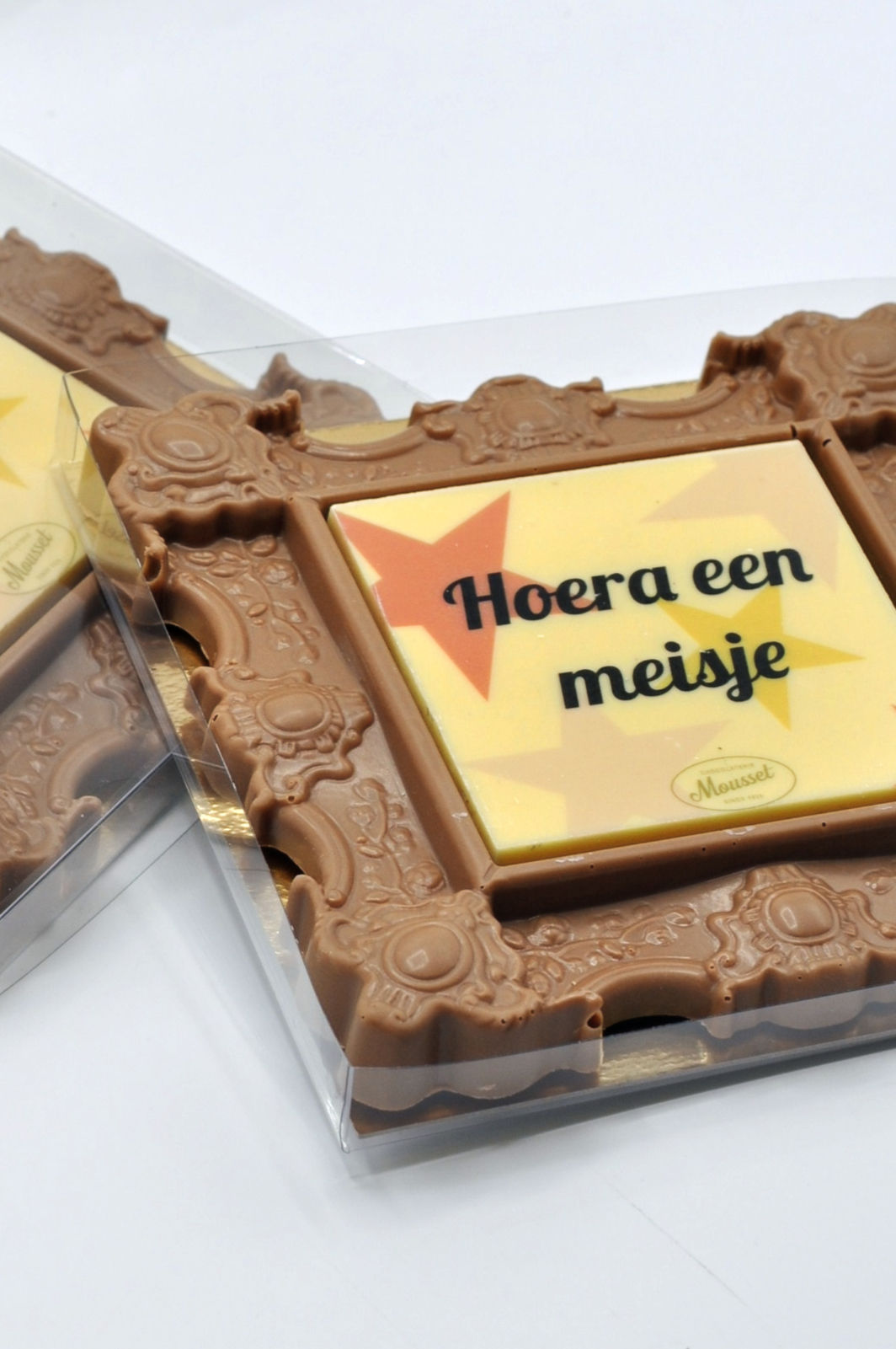 Hoera een meisje, chocolade schilderij