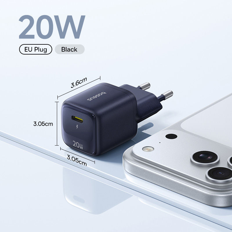Thumbnail: Baseus 20W USB-C PD Fast Charger – Compact Wall Charging Plug
