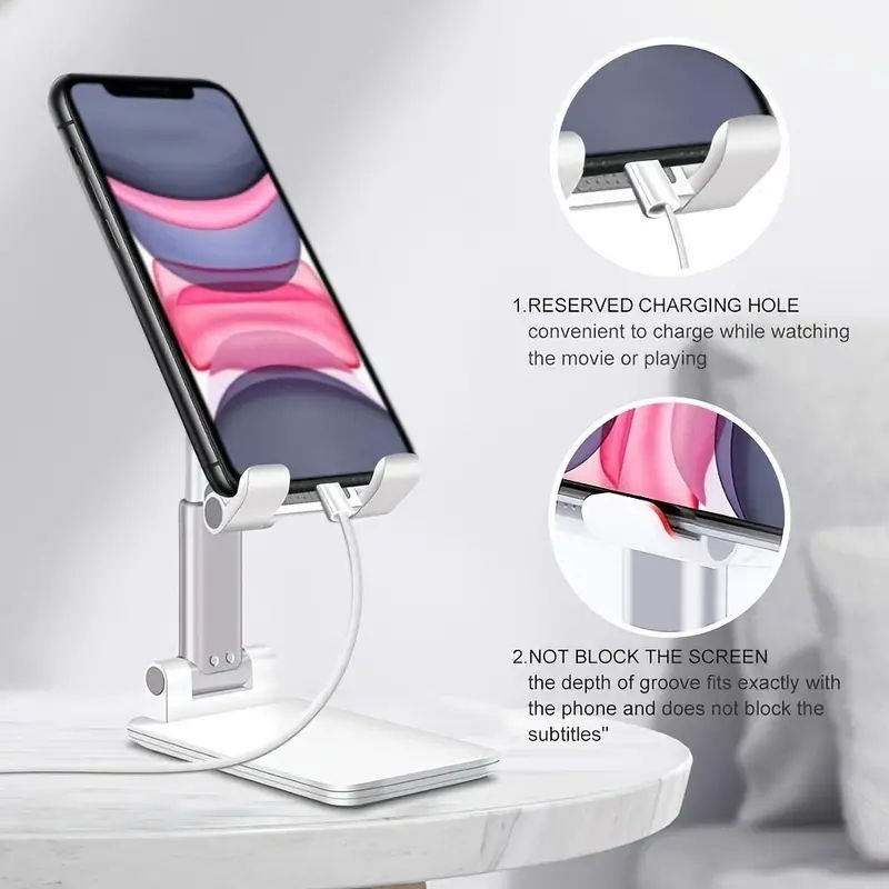 Thumbnail: Universal Adjustable Phone & Tablet Stand – Foldable Desktop Holder