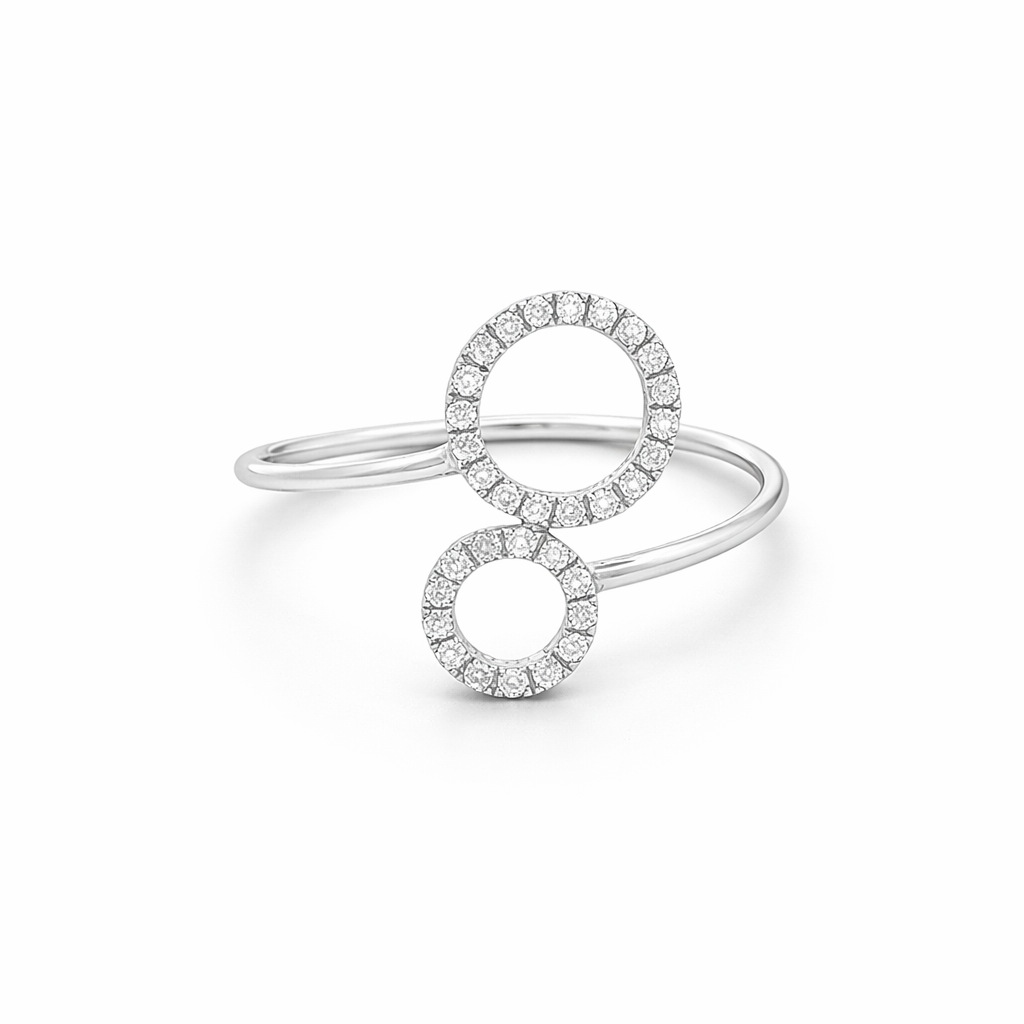 18K White Gold Diamond Open Fashion Ring