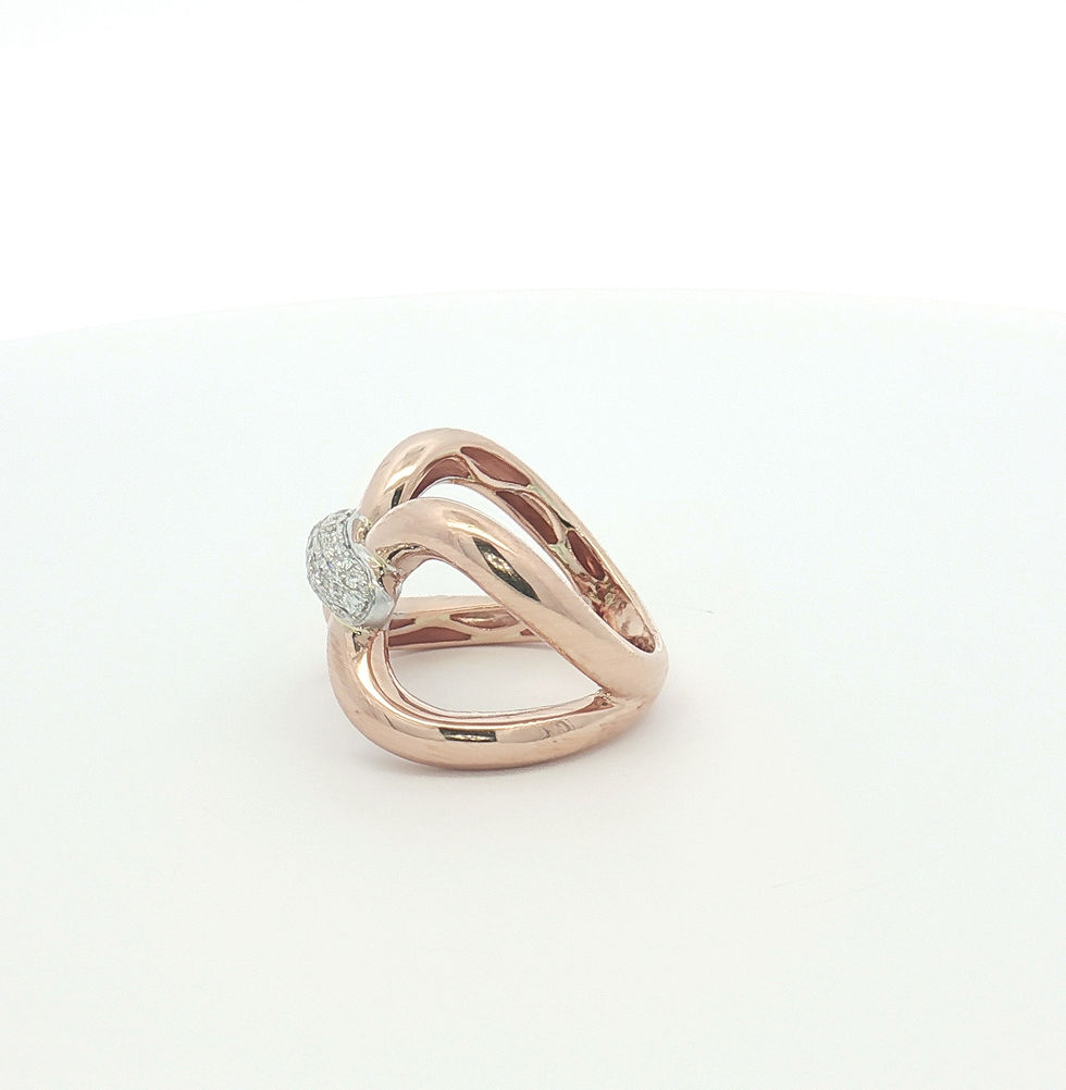 Thumbnail: 14K Rose Gold Pave Diamond Ring