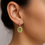 Thumbnail: 18K Yellow Gold Created Peridot & Diamond Drop Earrings