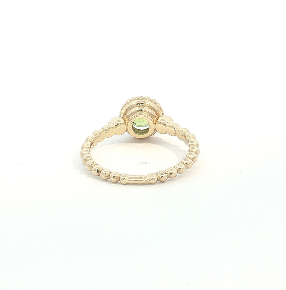 Thumbnail: 14K Yellow Gold Peridot & Diamond Ring