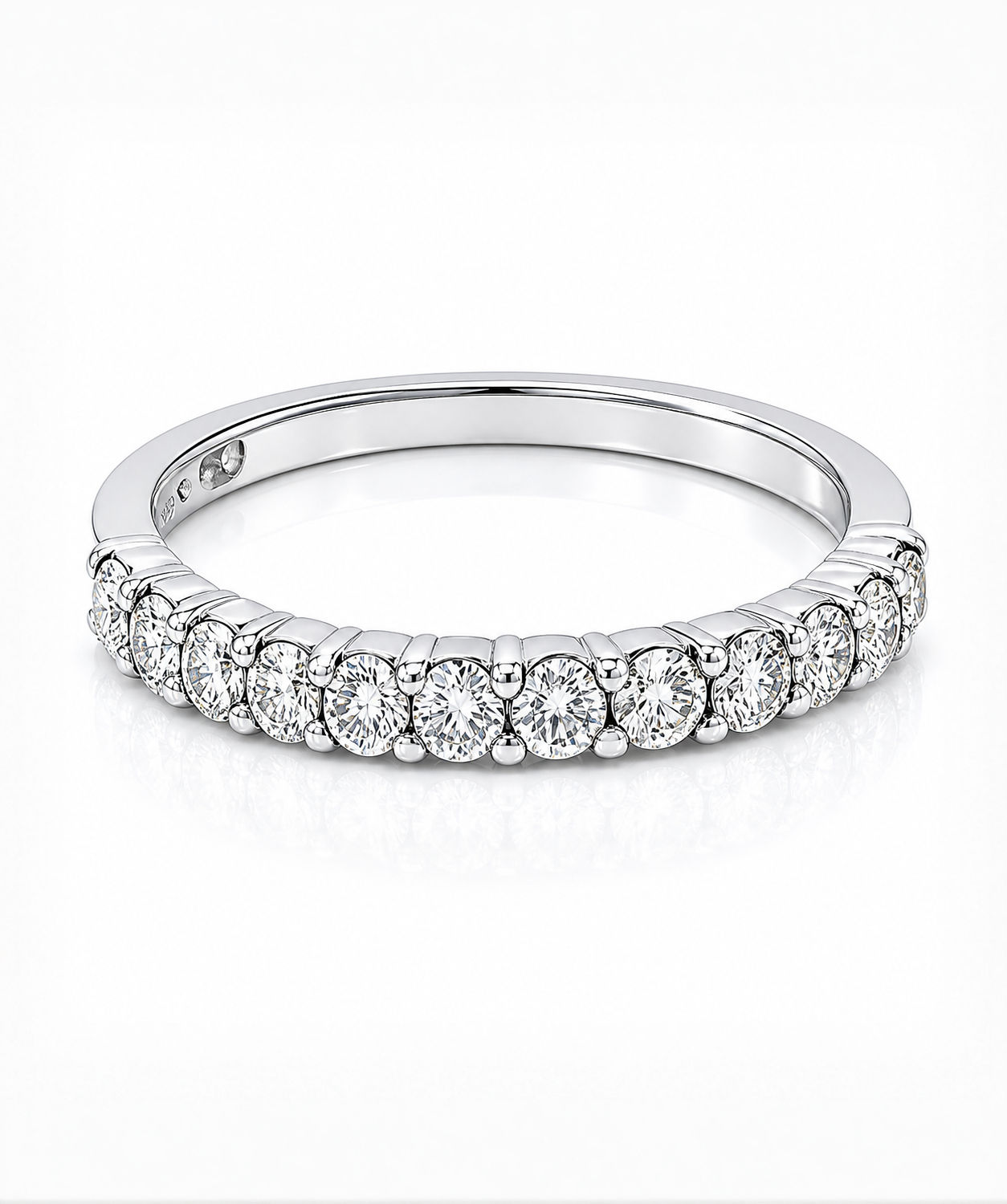 14K White Gold Diamond Stackable Ring