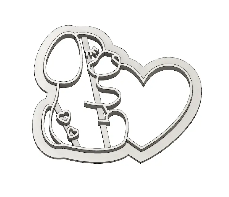 PERSONALIZADO PERRO ABRAZO CORAZON C634