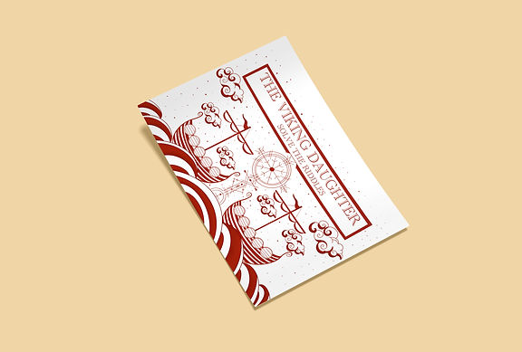 Mockup of A4 page with an illustration of viking ship