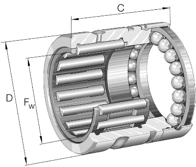 Комбинированные радиально-упорные шариковые подшипники INA NX10-XL