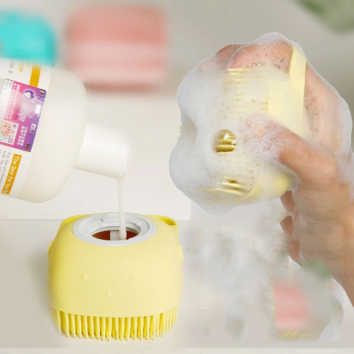 Luvas de Banho e Massagem para Pet