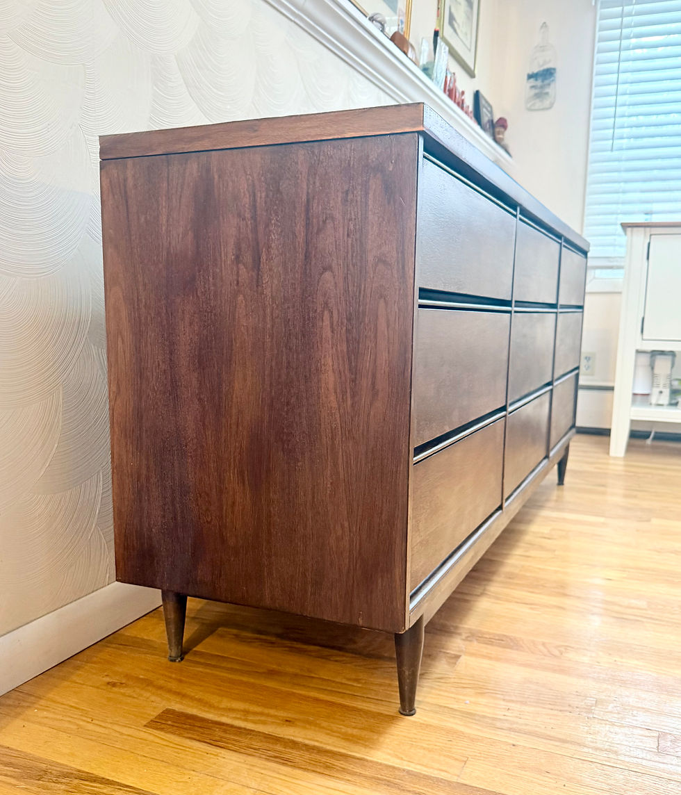 Thumbnail: Mid Century Modern 9 Drawer Lowboy Dresser