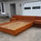 Thumbnail: Danish Teak Mid Century Modern Platform Bed With Nightstands