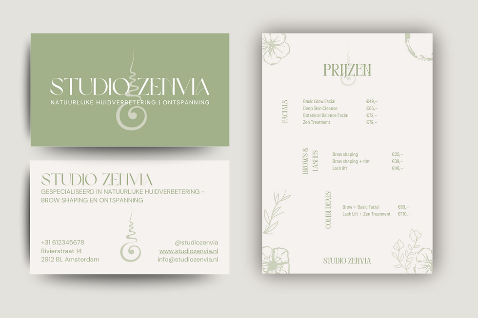 Visitekaartjes en briefpapier ontwerp – groene branding