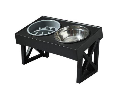 Adjustable Double Bowl Pet Food and Water Feeder Stand