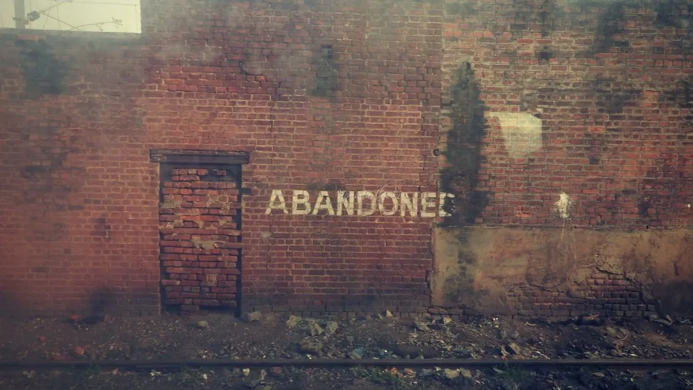 abandoned, wall, Indian Railway