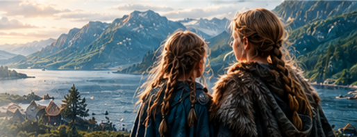 Image of Solveig and Tove looking over a Fjord