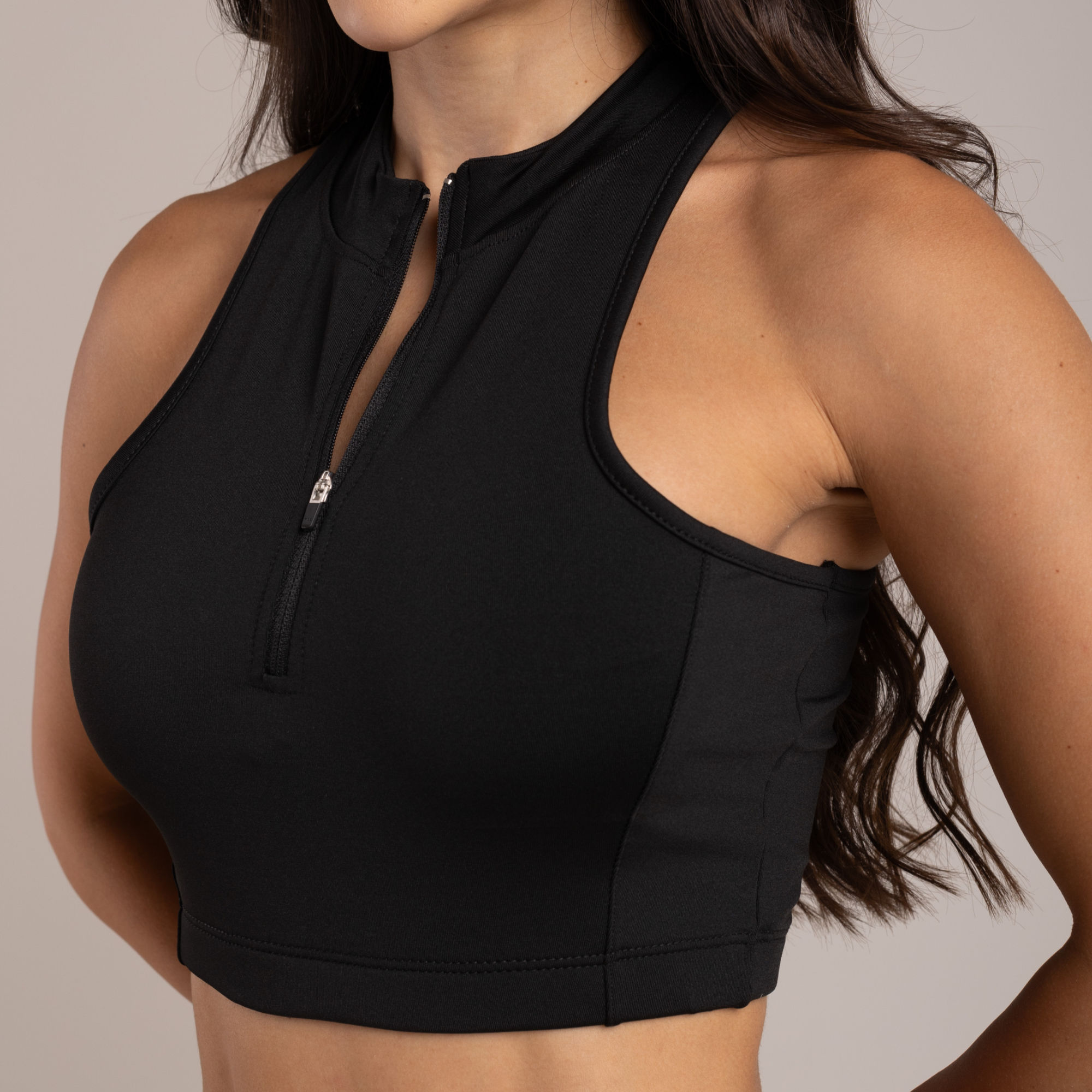 TOP CREMALLERA NEGRO