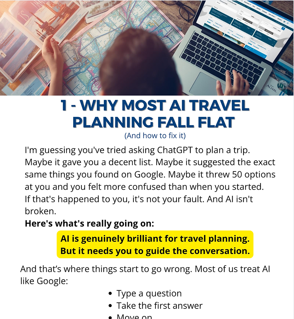 Preview page from the AI Smart Traveller Blueprint explaining travel intention
