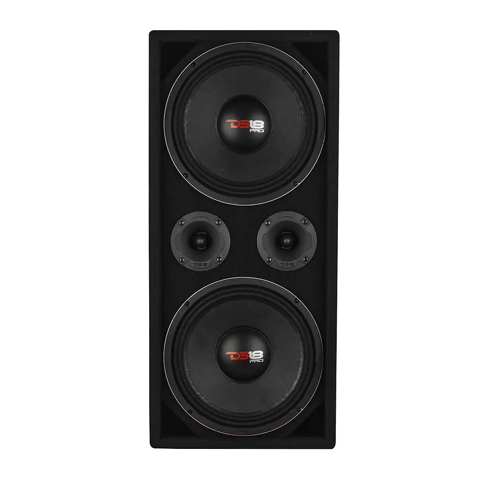 Thumbnail: LOADED VOCETEO ENCLOSURE W DUAL 8/10" MIDS, DUAL 3.78" TWEETERS, AMP & SPEAKON