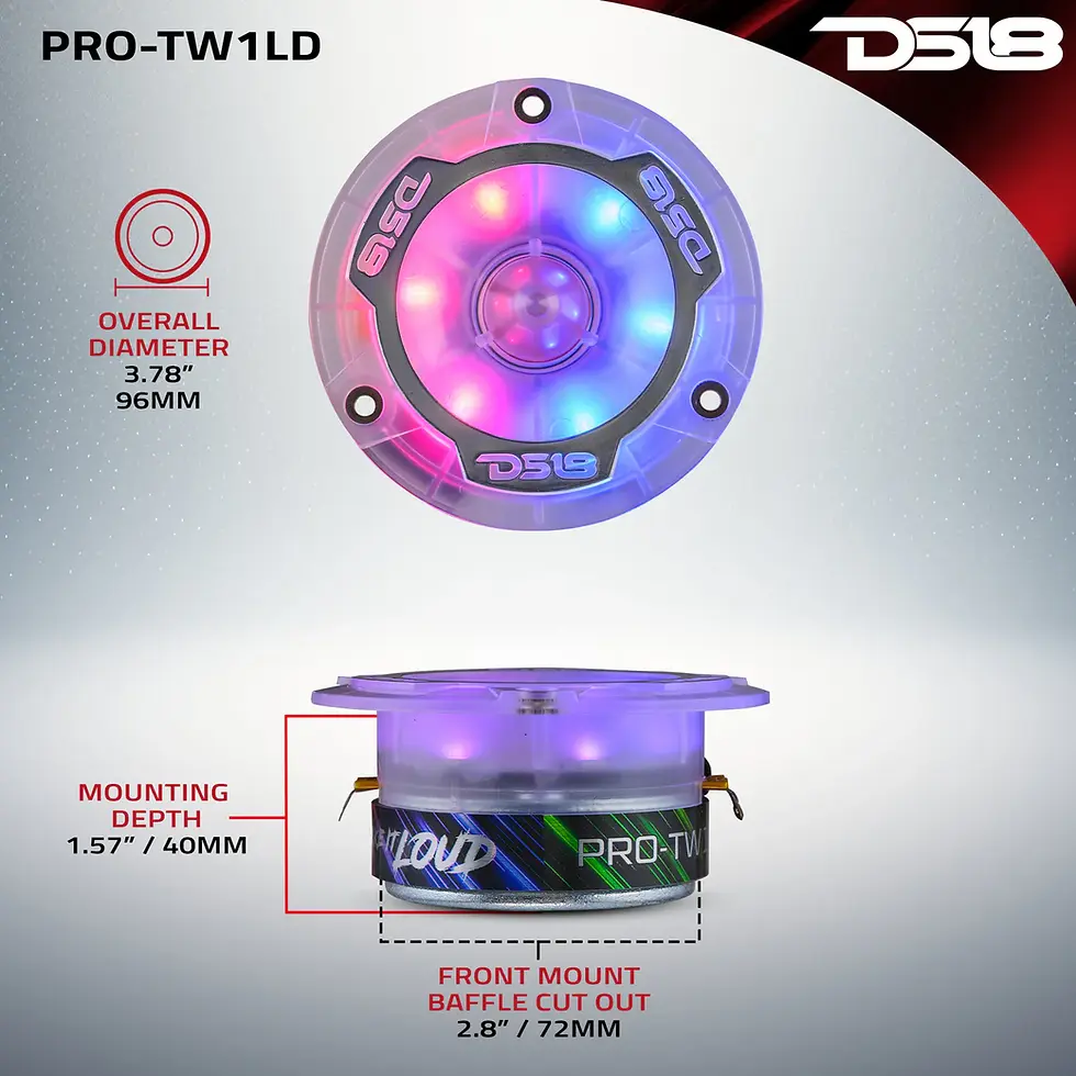 Thumbnail: 3.8" SUPER BULLET TWEETER W. 1" ALUMINUM VOICE COIL & DIGITAL LED LIGHTS