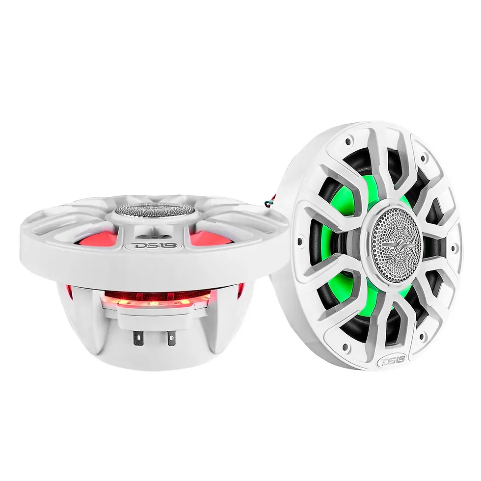 Thumbnail: 8" 2-WAY COAXIAL MARINE SPKR W/ DIG. LED LIGHTS & BULLET TWTER 150 WATTS 4-OHM