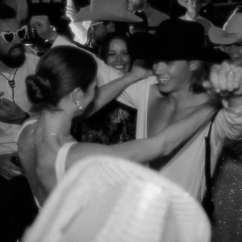 Bride and groom for hens party cowboy wedding