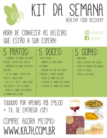 PEÇA JÁ O SEU MENU COMPLETO DESTA SEMANA!