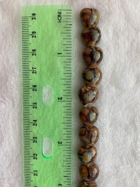 Thumbnail: Handmade Porcelain Beads, Fancy Antique Glazed Porcelain, Heart, Camel - 20 pcs