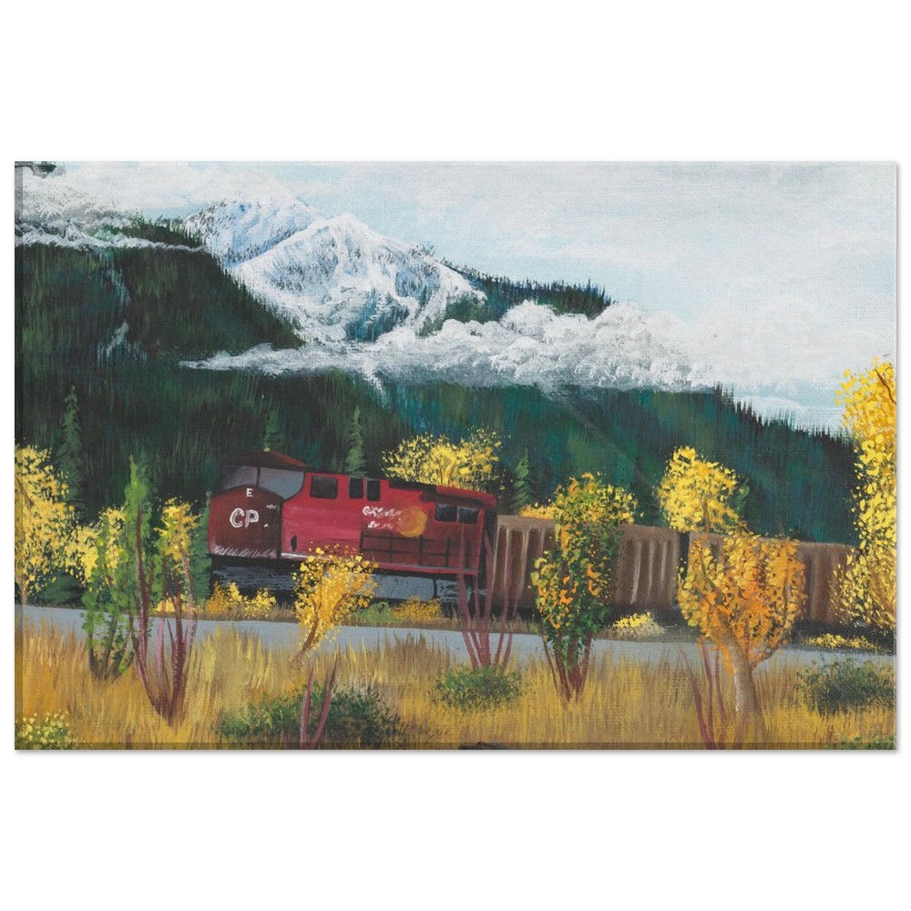 Trains Passing - 12x18 Canvas