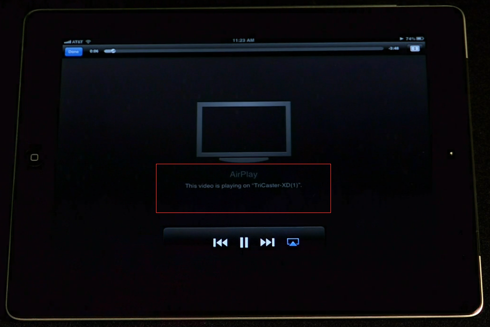 El video se manda al Tricaster