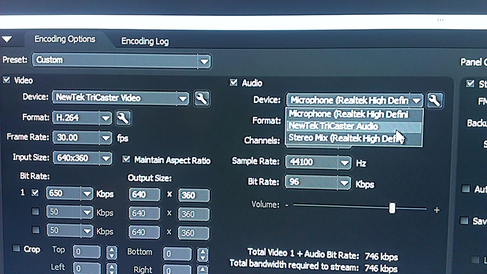 ventana Flash Media encoder