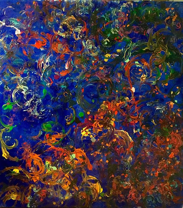 Girls in Midnight, Acrylic on canvas, 58 x 52 inches
