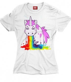 Camiseta Feminina Unicórnio Branco Chemical C2537