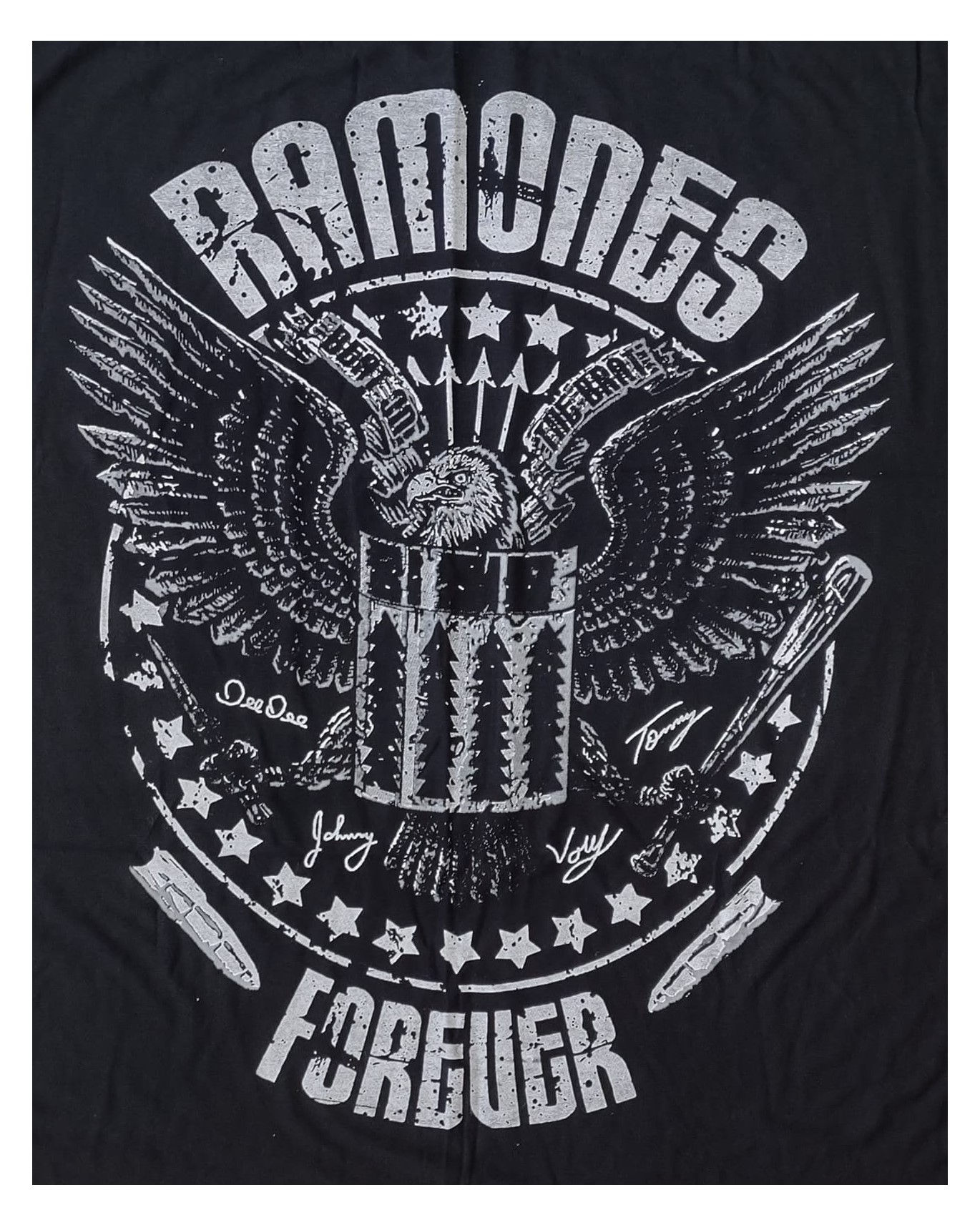Camiseta Feminina Ramones Forever Gola Canoa Preto JRRM6