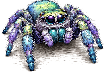 Iridescent jumping spider close-up (1)_e