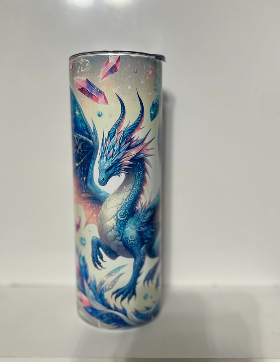 Blue and White Dragon with Crystals Tumbler