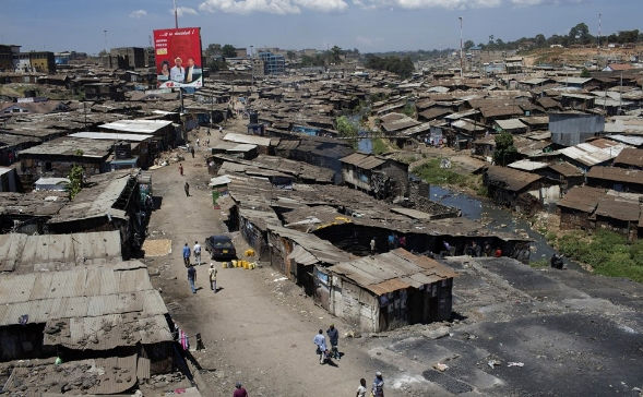 Crowded and modest homes in the community