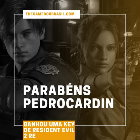 Resultado do sorteio: Resident Evil 2: RE - STEAM 