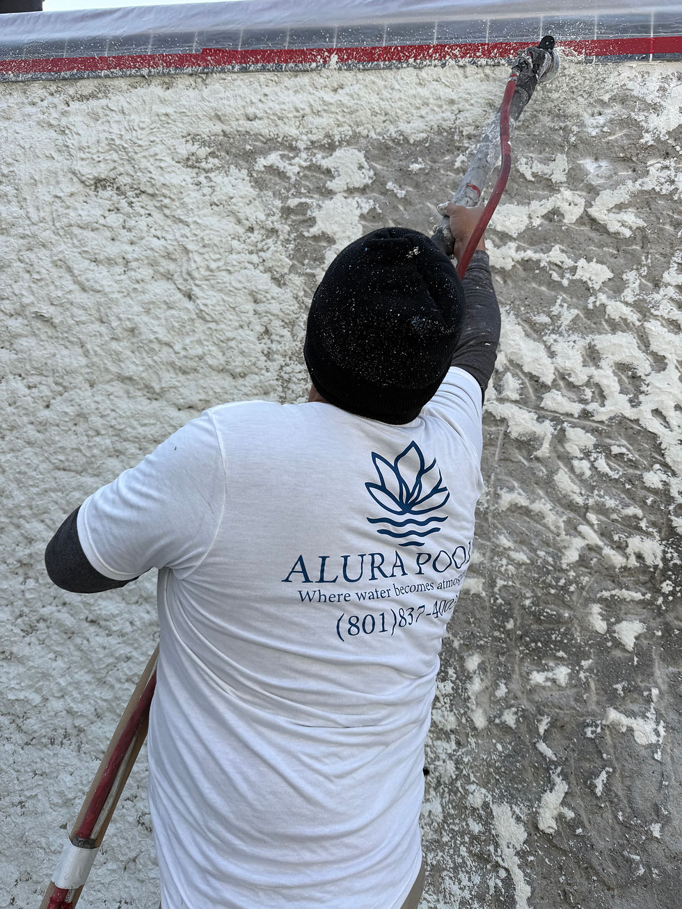 swimming pool being resurfaced