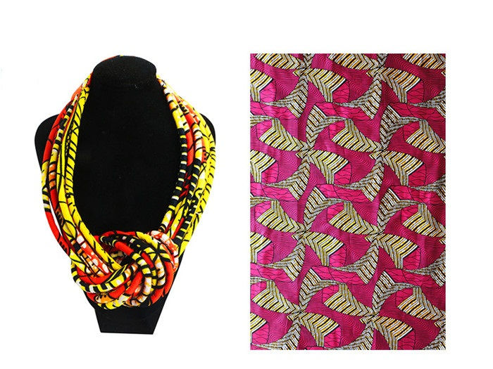 Miniature : Collier en tissus Africain 100% coton 14 couleurs