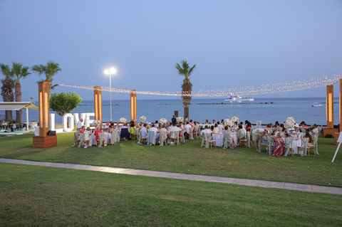The Atlantida beach wedding venue in Paphos Cyprus offering fully tailormade wedding packages