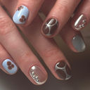 nail art nagels mix & match chrome cateye 3d