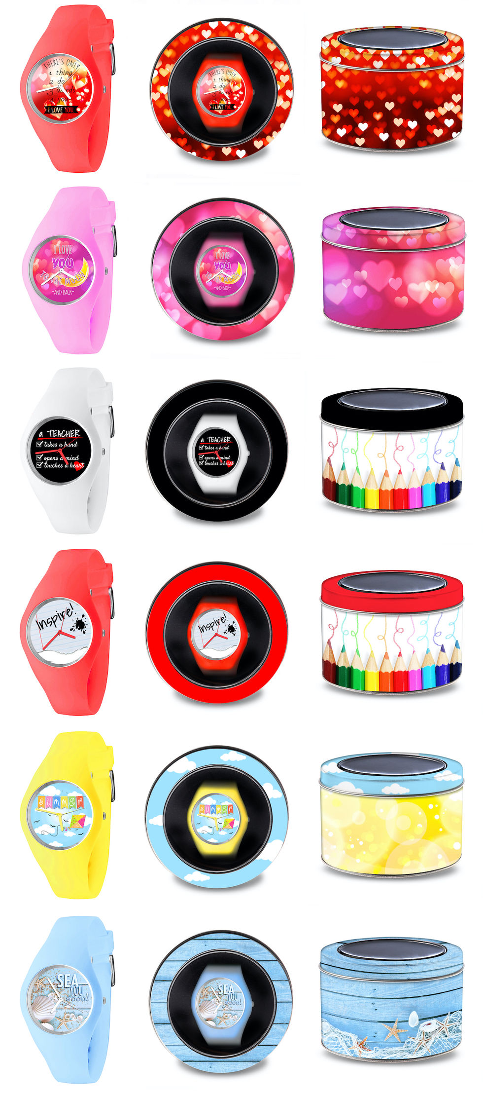 Concept development and design for new line of silicone watches and matching gift tins